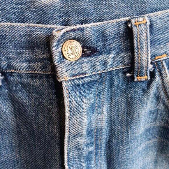 30x33 Fit Vintage 80's Mens Jeans Straight Leg Raw Denim Whisker Fade USA - Picture 7 of 9